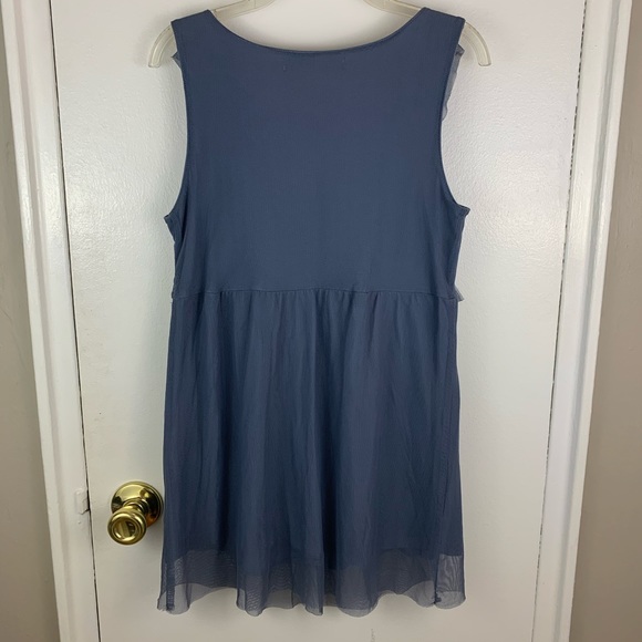 Burlap for Anthropologie blue lace ruffle top - Picture 2 of 6